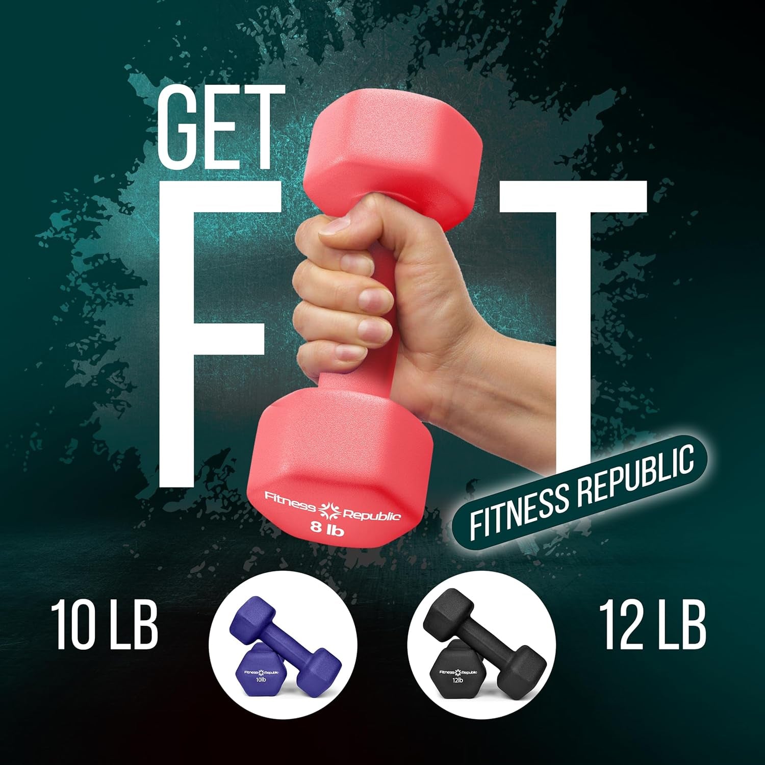 Neoprene Dumbbell Set for Home Fitness - Non-Slip, Anti-Roll Hexagonal Weights for Men and Women - Ideal for Effective Workout Training